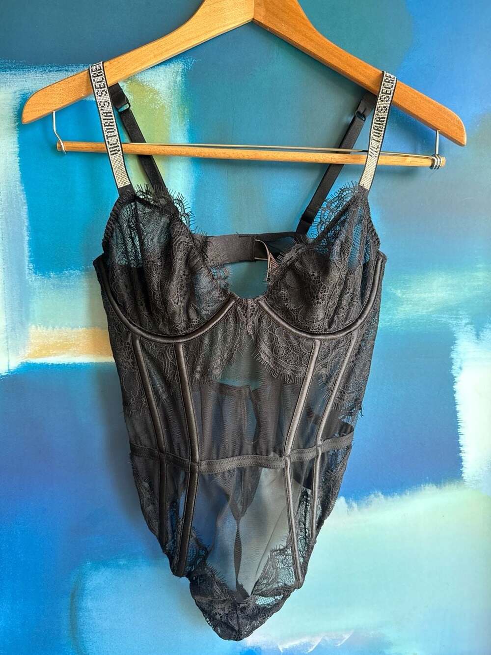 Victoria's Secret Very Sexy Shine Strap Floral Lace Teddy Teddy